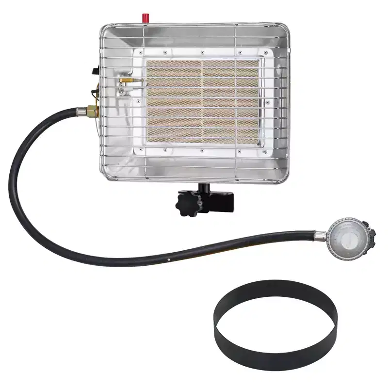 VEVOR Propane Tank Top Heater, 13000 BTU Rapid Heating 180-Degree Infrared Radiant Tank Top Gas Heater, Stepless Temperature Adjustment, Silver