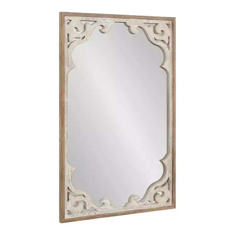 Kate and Laurel Shovali Framed Wall Mirror, 22x34, Rustic Brown