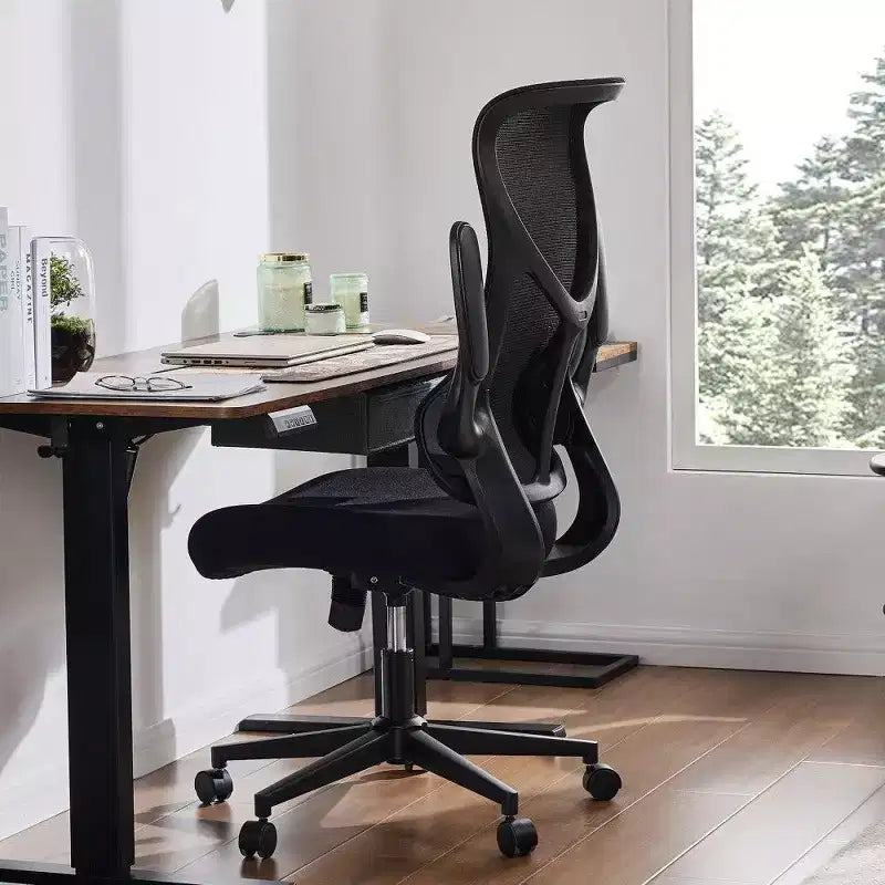 Ergonomic High-Back Mesh Office Chair with Flip-Up Armrests, 120&deg; Recline, 275 LB Capacity
