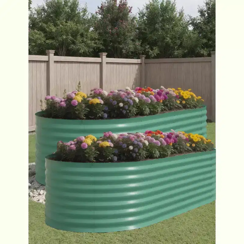 TROPOW 2 Pcs Raised Garden Beds Outdoor 8x4x2ft - Galvanized Steel Planter Box for Vegetables, Flowers, Rust-Resistant Garden Box