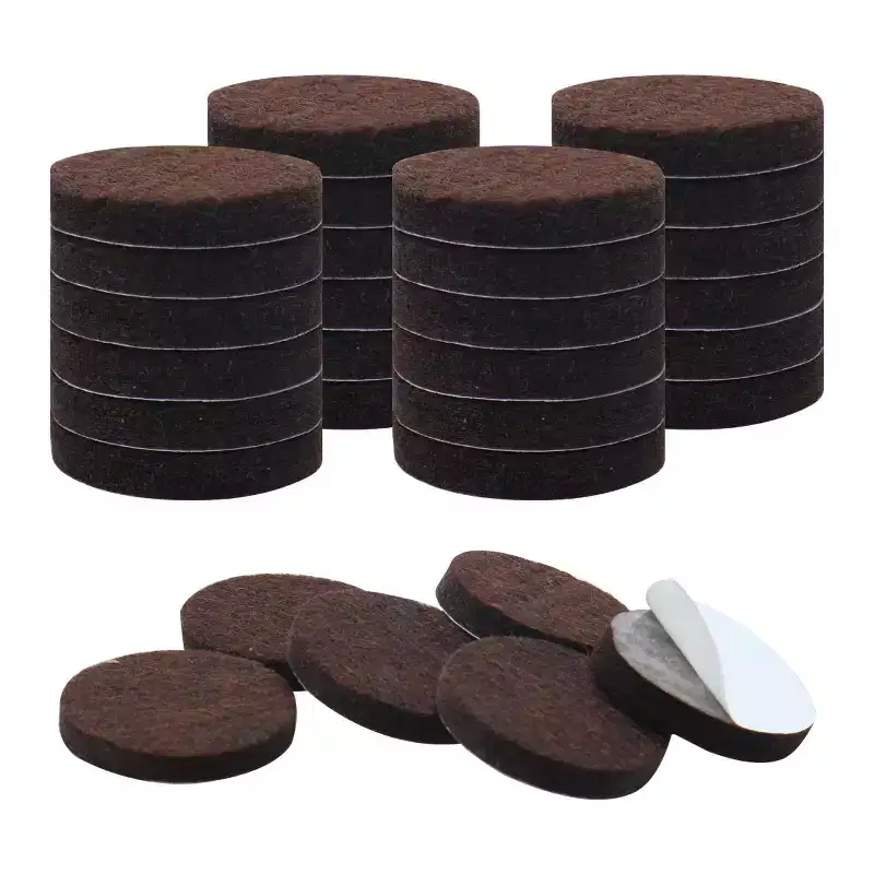 Unique Bargains Round Self-Stick Anti-Scratch Floors Protector Furniture Felt Pads Dark Brown 30 Pcs