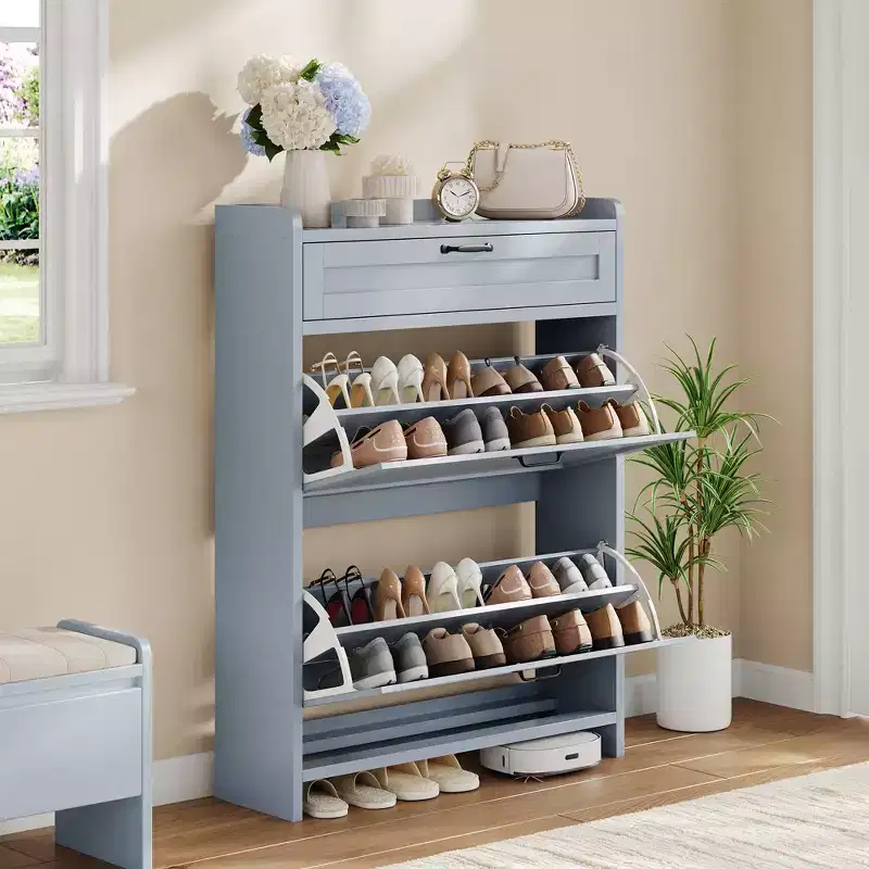 COZONY Modern Turn Drawer Shoe Cabinet, Space Saving Shoe Storage Organizer with Flip Drawers for Entryway