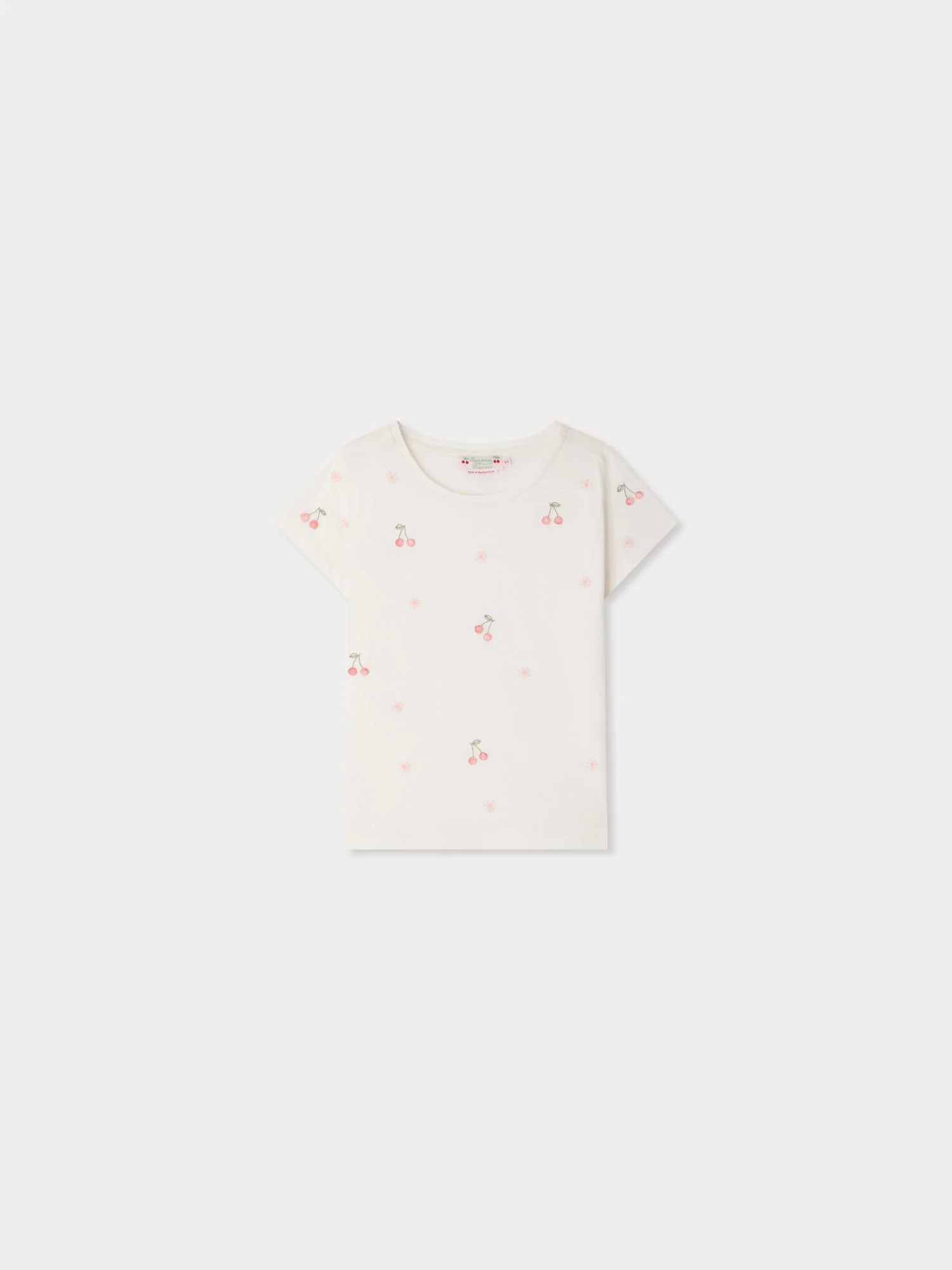 hand-embroidered floral t-shirt in organic cotton