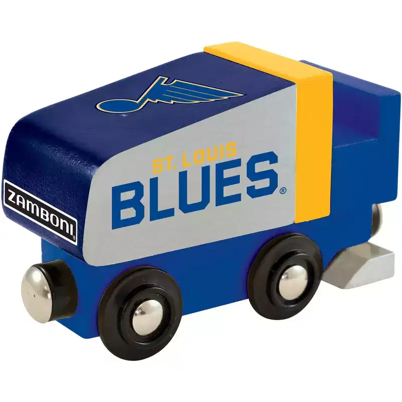 MasterPieces Officially Licensed NHL St. Louis Blues Wooden Toy Zamboni Train Engine For Kids