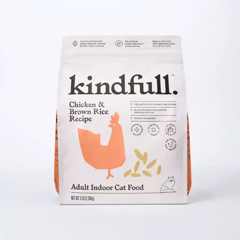 Chicken and Brown Rice Recipe Adult Indoor Dry Cat Food - Kindfull
