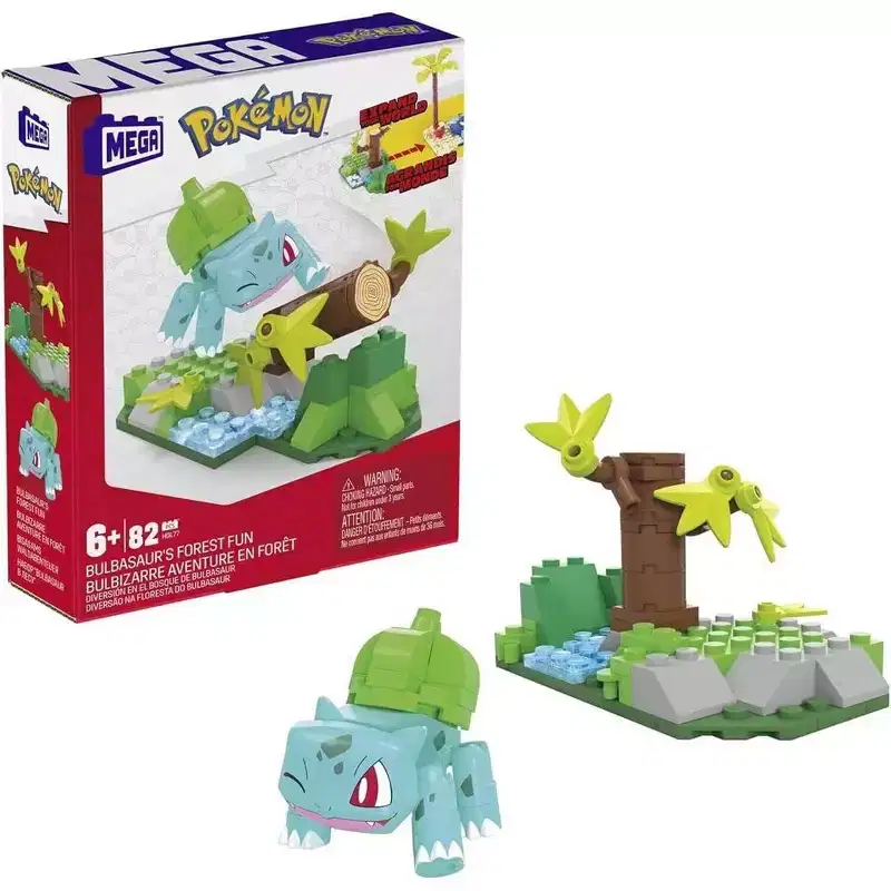 MEGA Pokemon Building Toy Kit, Bulbasaur's Forest Fun with 1 Action Figure 82 Pieces