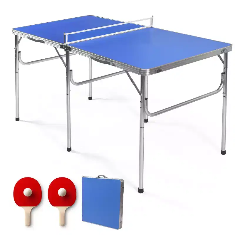 Costway 60'' Portable Table Tennis Ping Pong Folding Table with Accessories Indoor Game Red/Blue