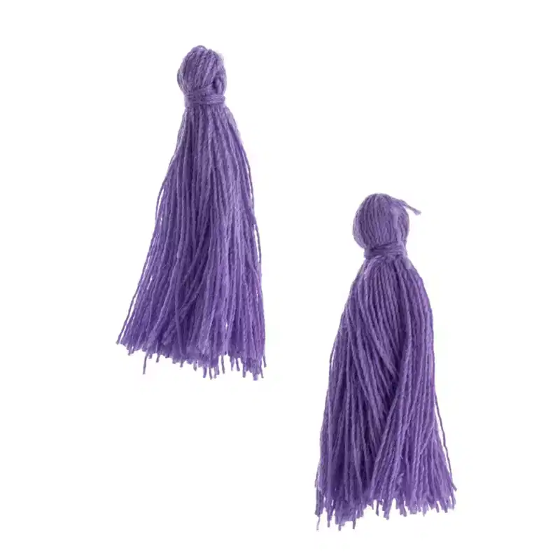 John Bead 1in Purple Cotton Tassels Ornament for DIY Crafts Party Decorations, 20pcs