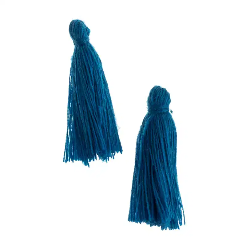 John Bead 1in Indicolite Cotton Tassels Ornament for DIY Crafts Party Decorations, 20pcs