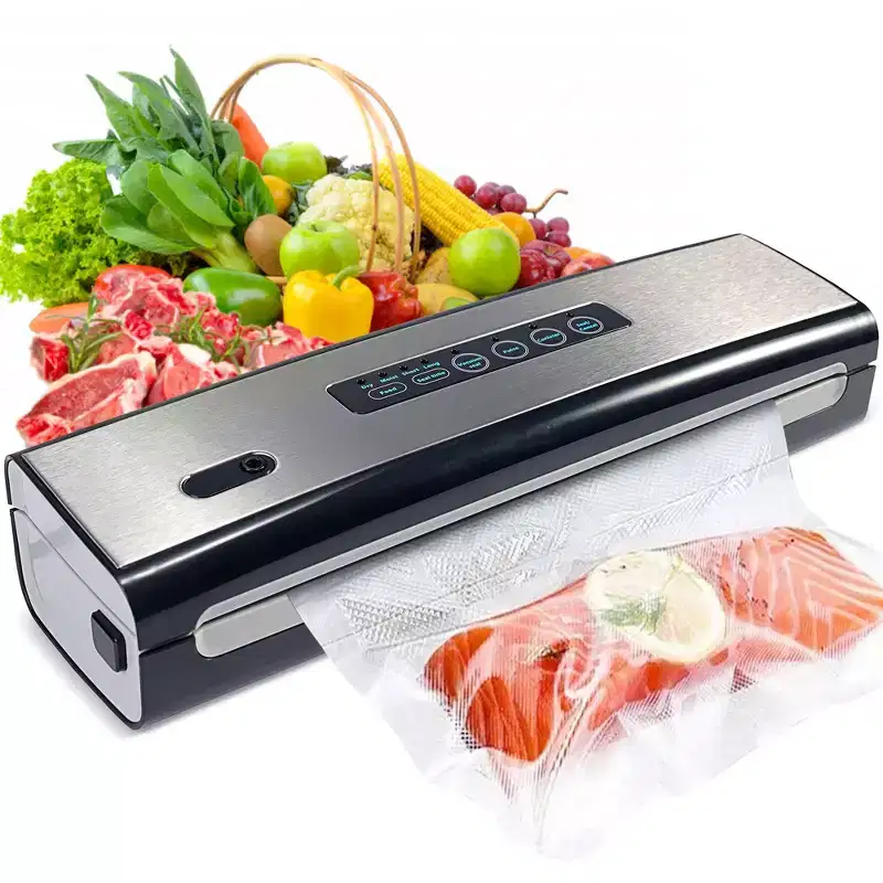 MOVSSOU Vacuum Sealer Machine Food Sealer Food Preservation w/Starter Kit Dry Moist Food Modes