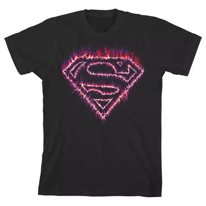 Batman Logo Fiery Bat Signal Boys' Black Short-Sleeve T-Shirt Toddler Boy to Youth Boy